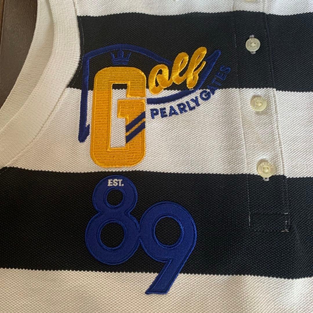 パーリーゲイツボーダーノースリーブポロシャツ