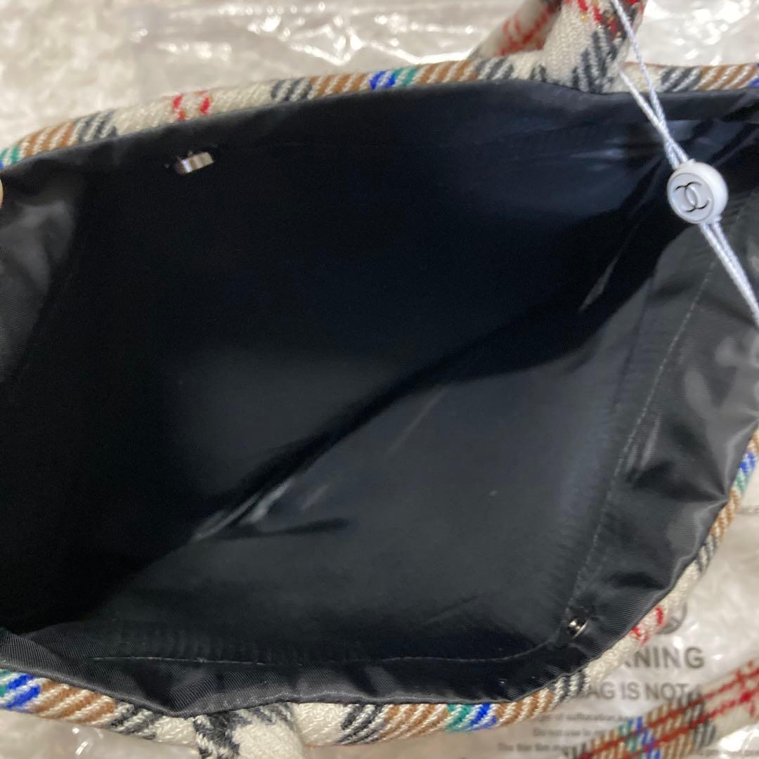 CHANEL チェックトートバッグ　スパンコール