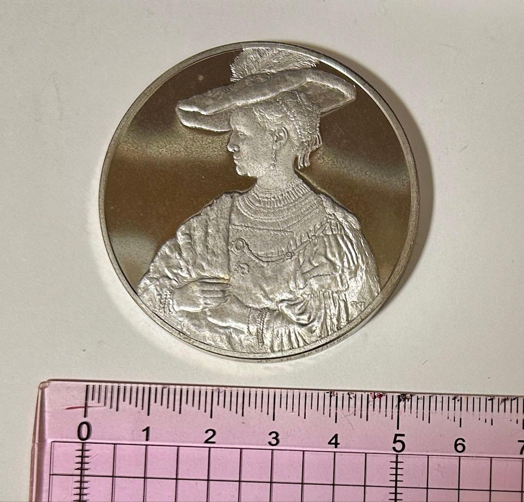 フランクリンミント社銀メダル 約67g レンブラントの『サスキアの肖像』