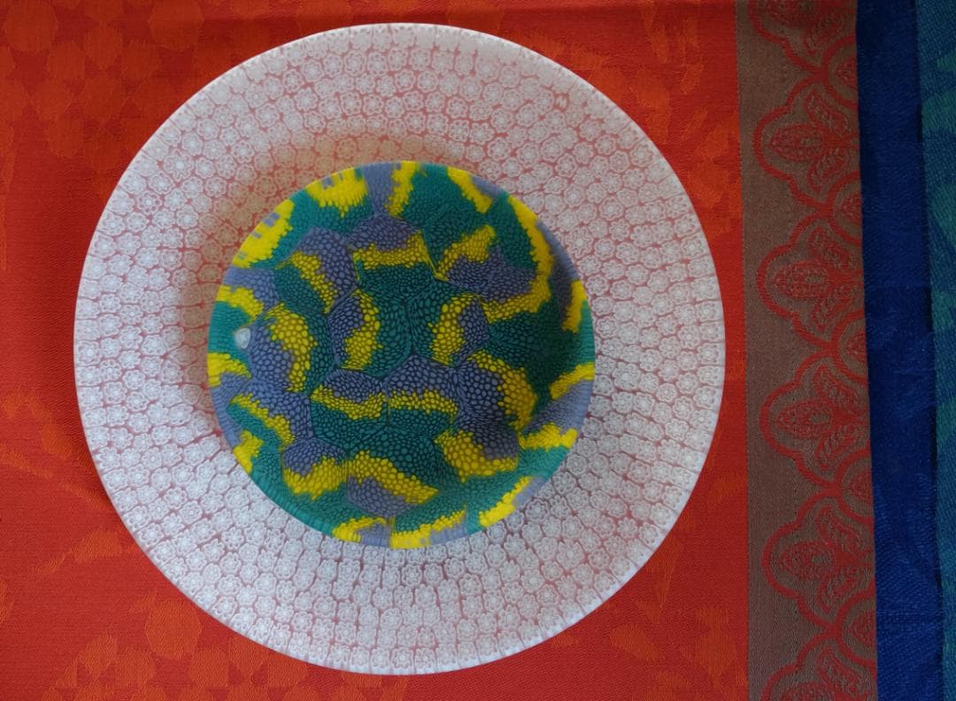 ベネチアンガラス ミルフィオリ プレート ムラノガラス ムリーニ 検/江波冨士子