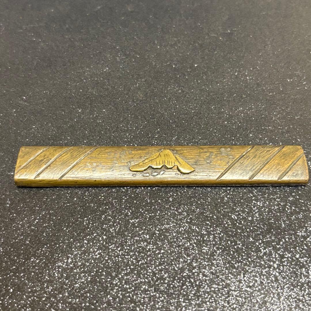 【現状品】　在銘 「金花山藤原清長」　小柄 刀装具　小刀