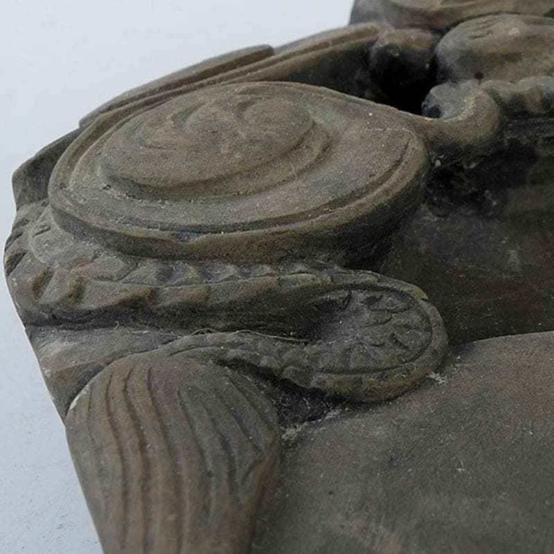 中国　書道具　雲龍彫　端渓硯　C　9401