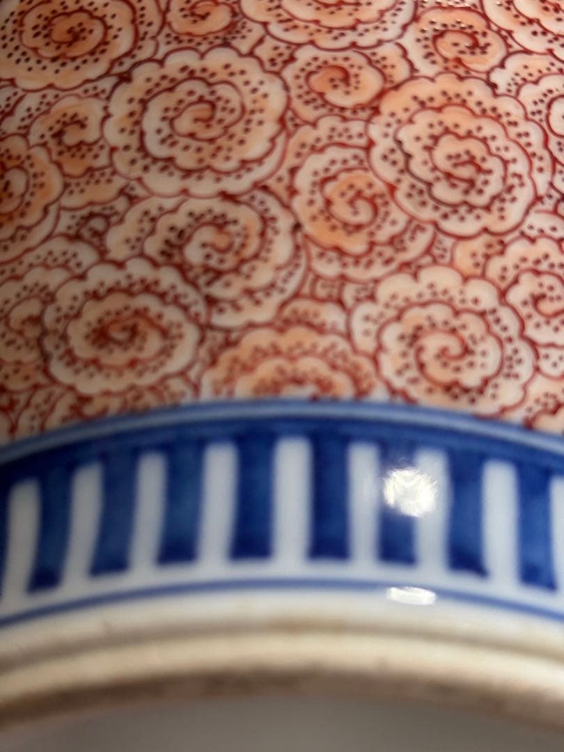 人間国宝十三代今泉今右衛門作色鍋島江戸期名品文様桜牡丹藤袴文瓶　検最上位作品