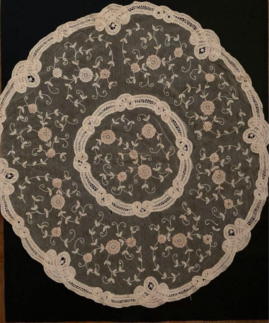 ベルギー　アンティーク　アプリカシオンレース