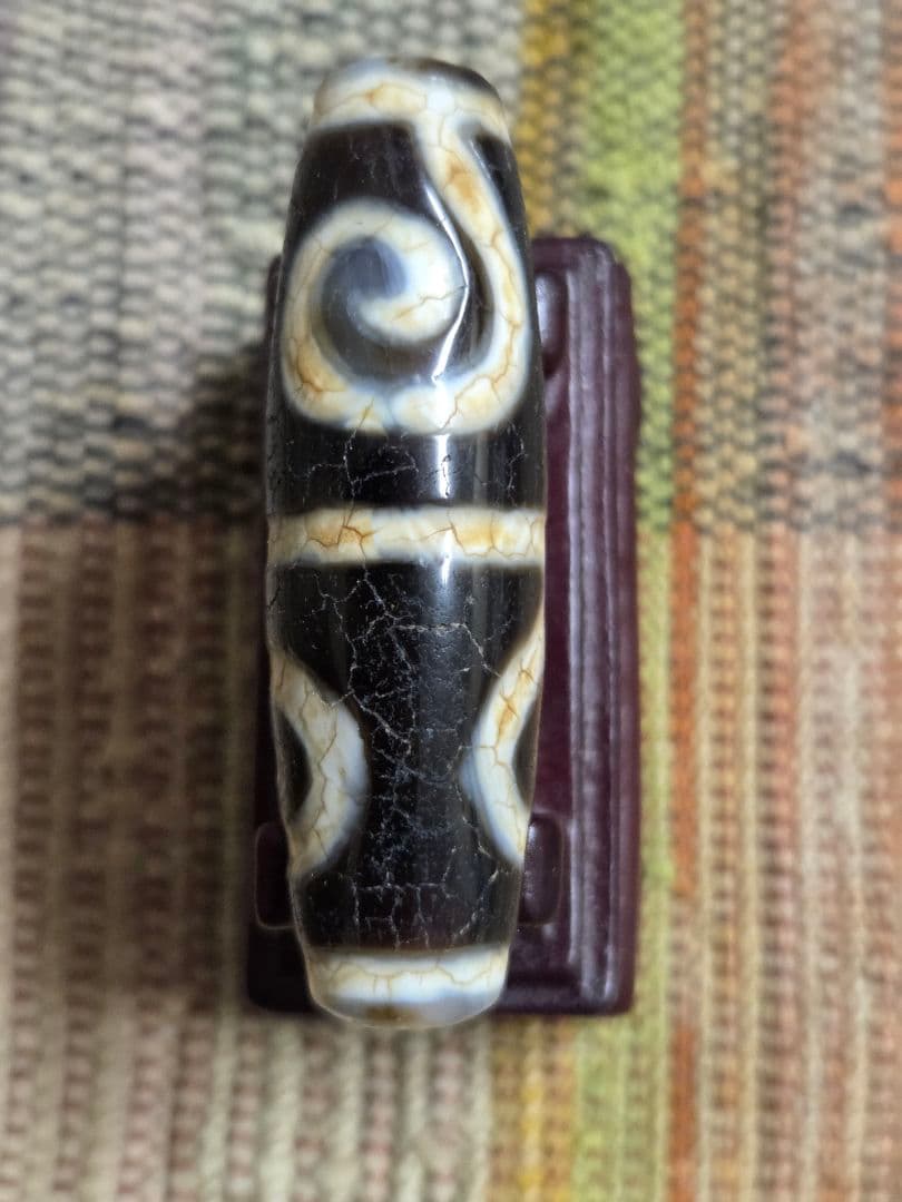 879　天珠　白毫天珠　龍紋　希少天珠　貴重　珍品　　dzibeads！