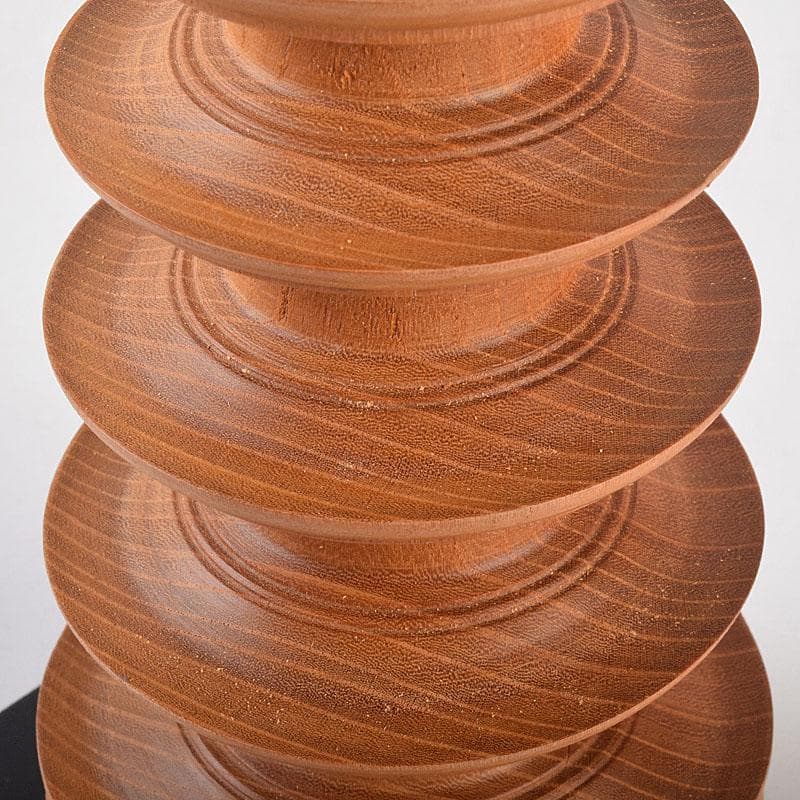 仏教美術　木彫　四天王寺古材　五重塔　多宝塔　百萬塔　台付　共箱　M　R9281