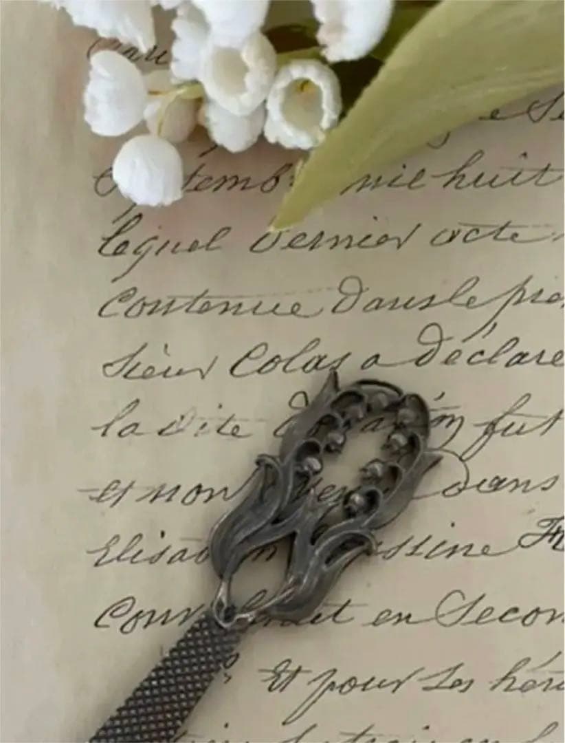 フランス アンティーク すずらんモチーフ レターオープナー ペーパーナイフ