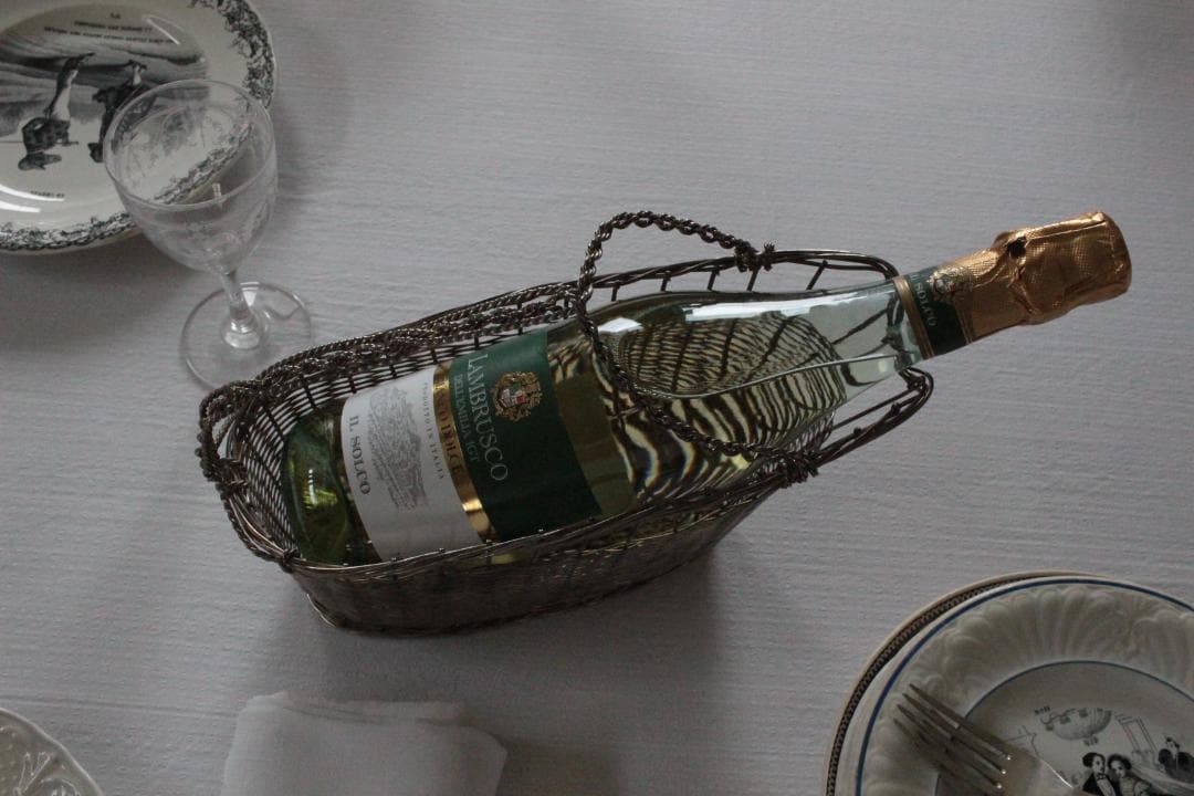 ワイヤーボトルパニエ・ワイヤーバスケット/アンティーク