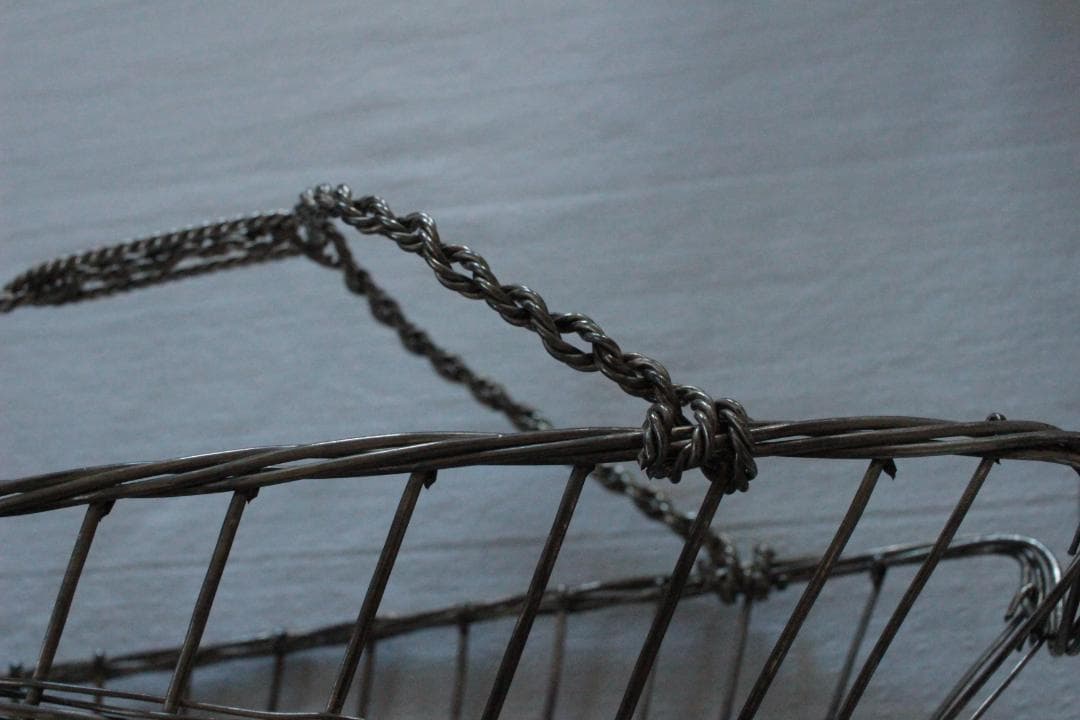 ワイヤーボトルパニエ・ワイヤーバスケット/アンティーク