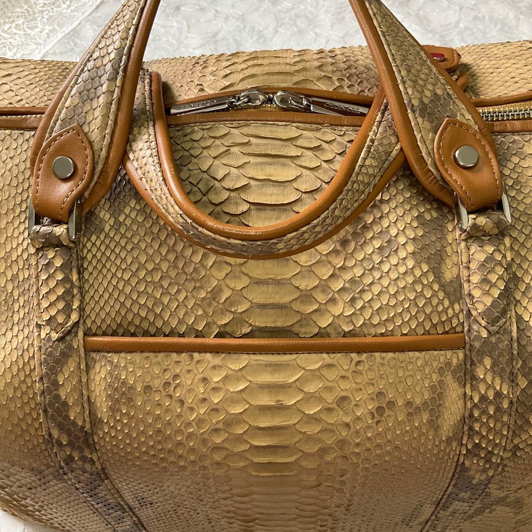 セレンシーパイソンボストンバッグ旅行カバン 大型カバン