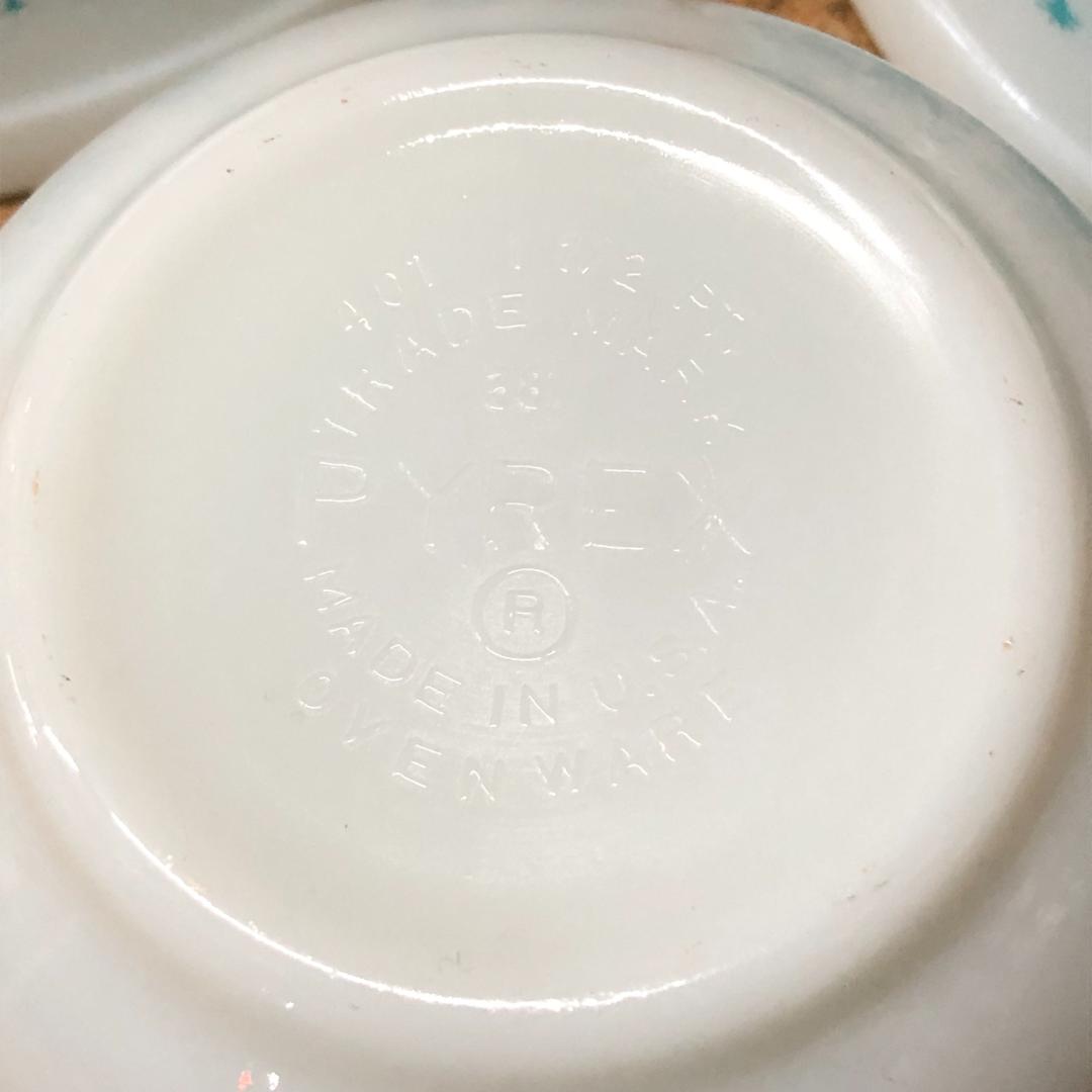 オールドパイレックス アーミッシュミキシングボウルセット バタープリント 3点