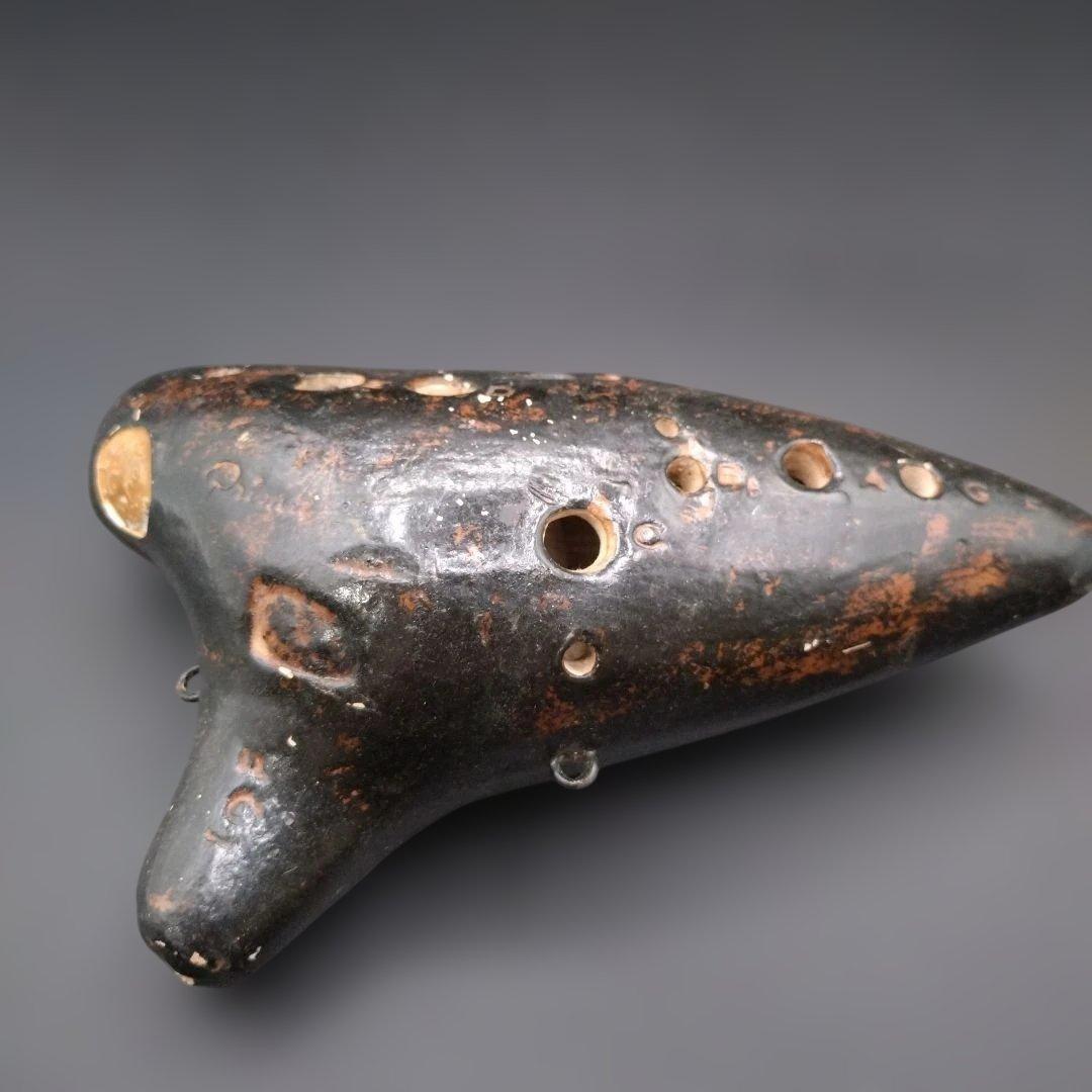 オカリナ　黒　魚　ヴィンテージ　楽器