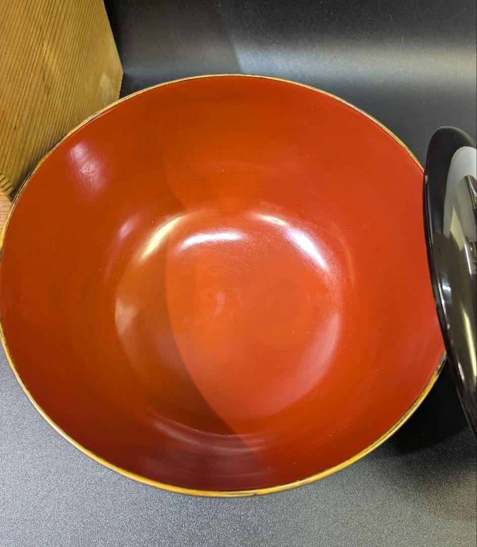 大名道具 時代 家紋 蒔絵 喰籠 井伊家 丸に橘 金蒔絵 大平 菓子器 木箱入り