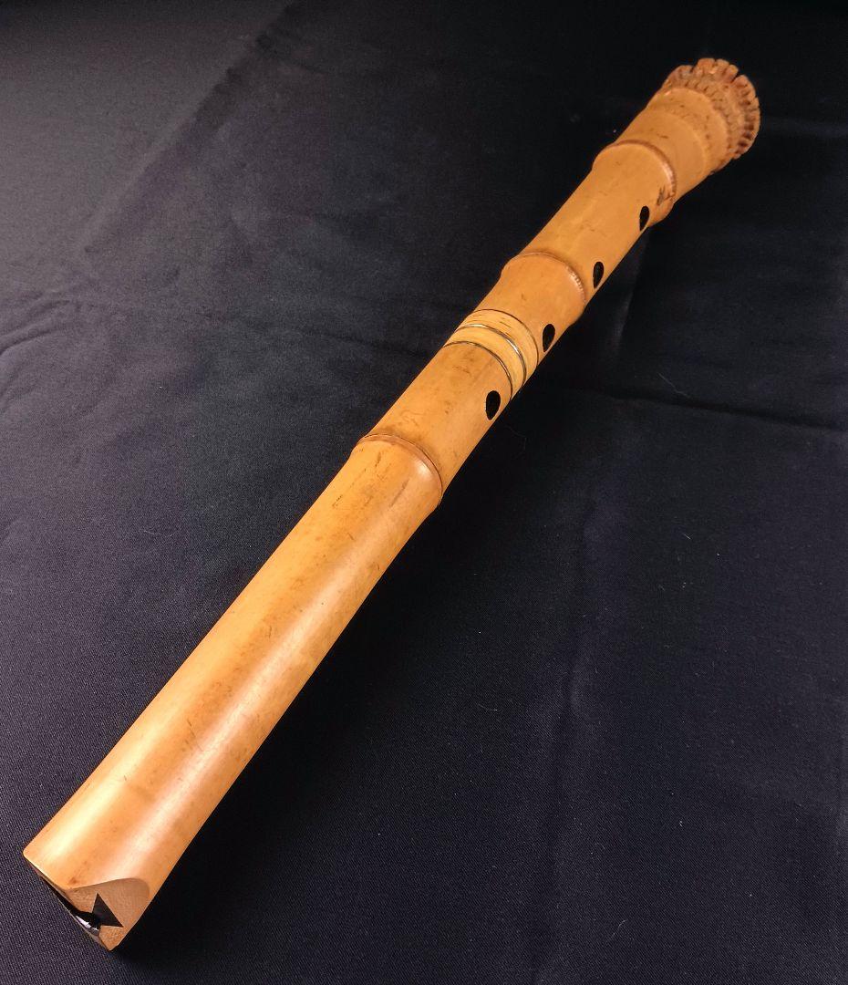 Y3110-7 琴古流 尺八 銀三線 全長49㎝ 竹製
