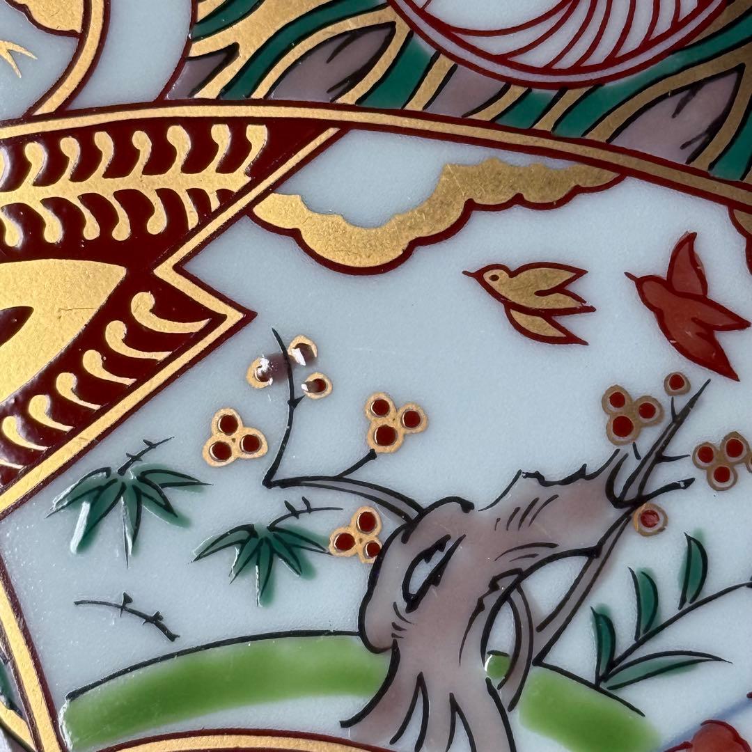 古伊万里風　冨貴長春　色絵鶴亀松竹梅文変形皿　五客　料理屋　古器を楽しむ
