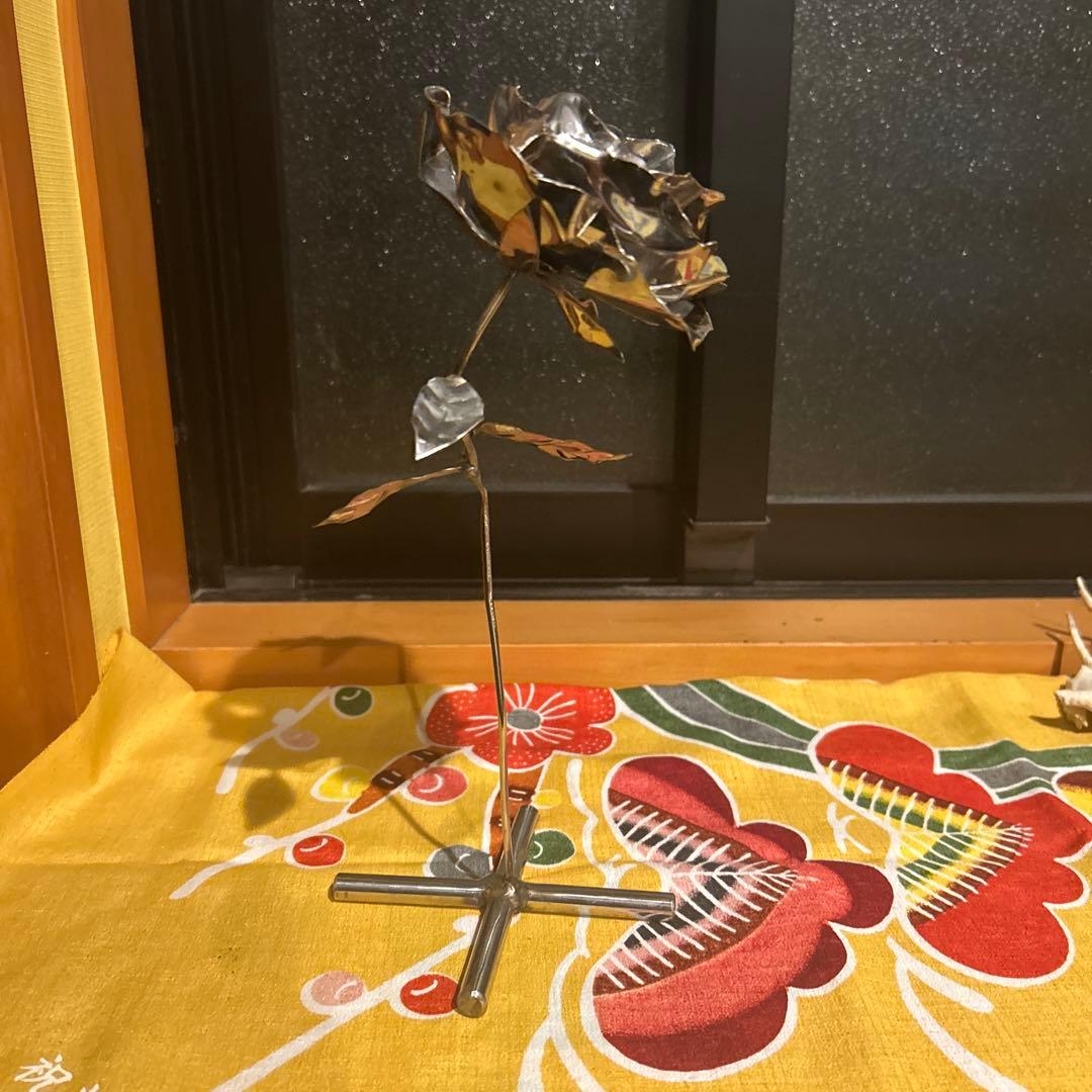 金属製バラの花装飾品 （一点物）（希少）