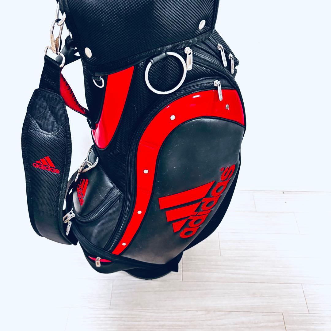 美品　ADIDAS　アディダス　キャディバッグ　ブラック/レッド