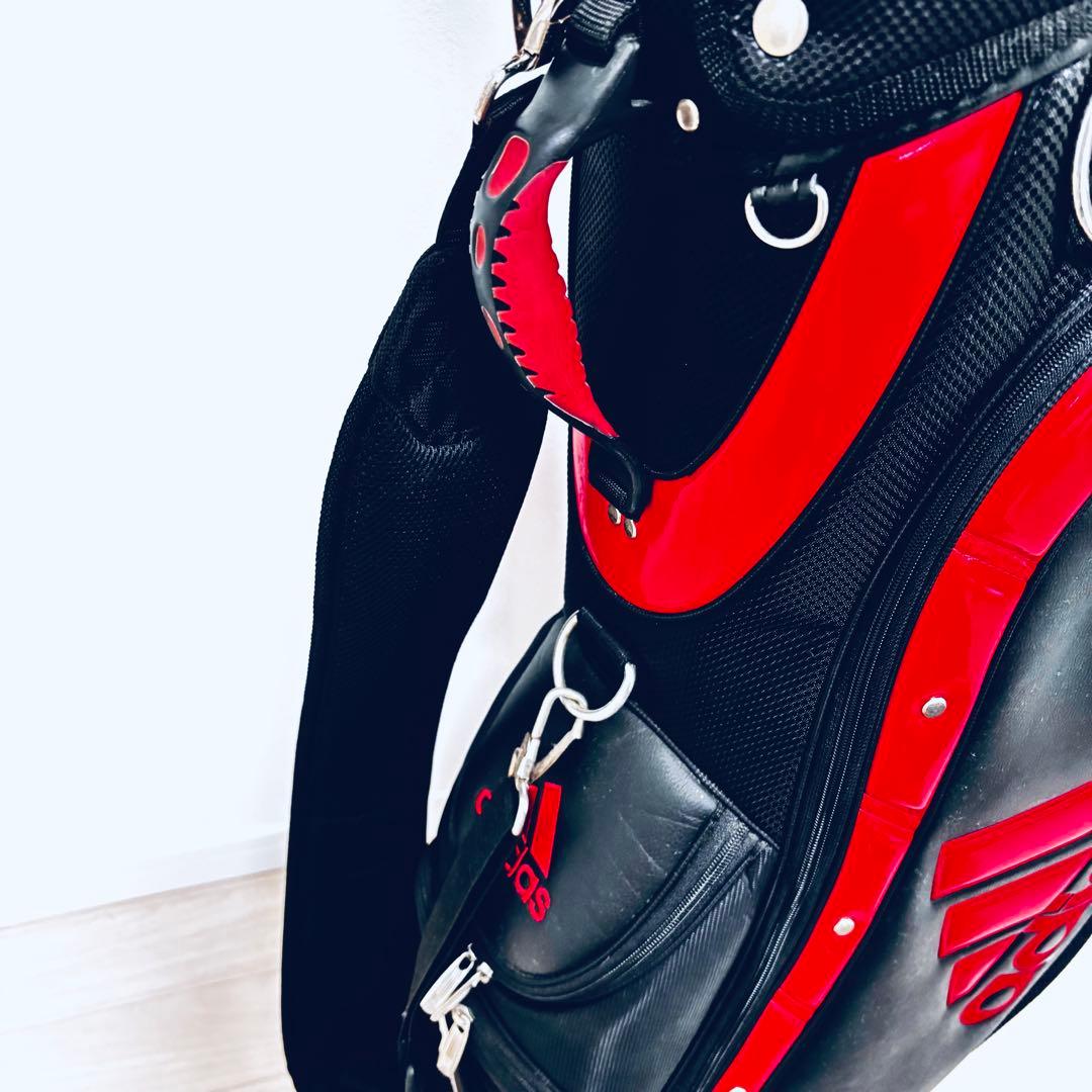 美品　ADIDAS　アディダス　キャディバッグ　ブラック/レッド