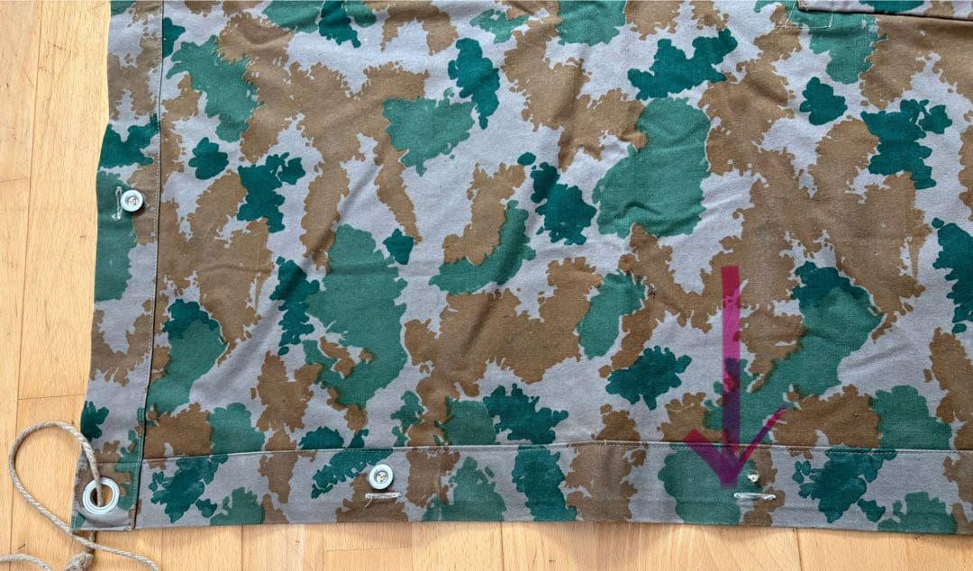 東ドイツ軍 ブルメンターン　フローラルカモ　 ポンチョテント（軍幕②）1枚