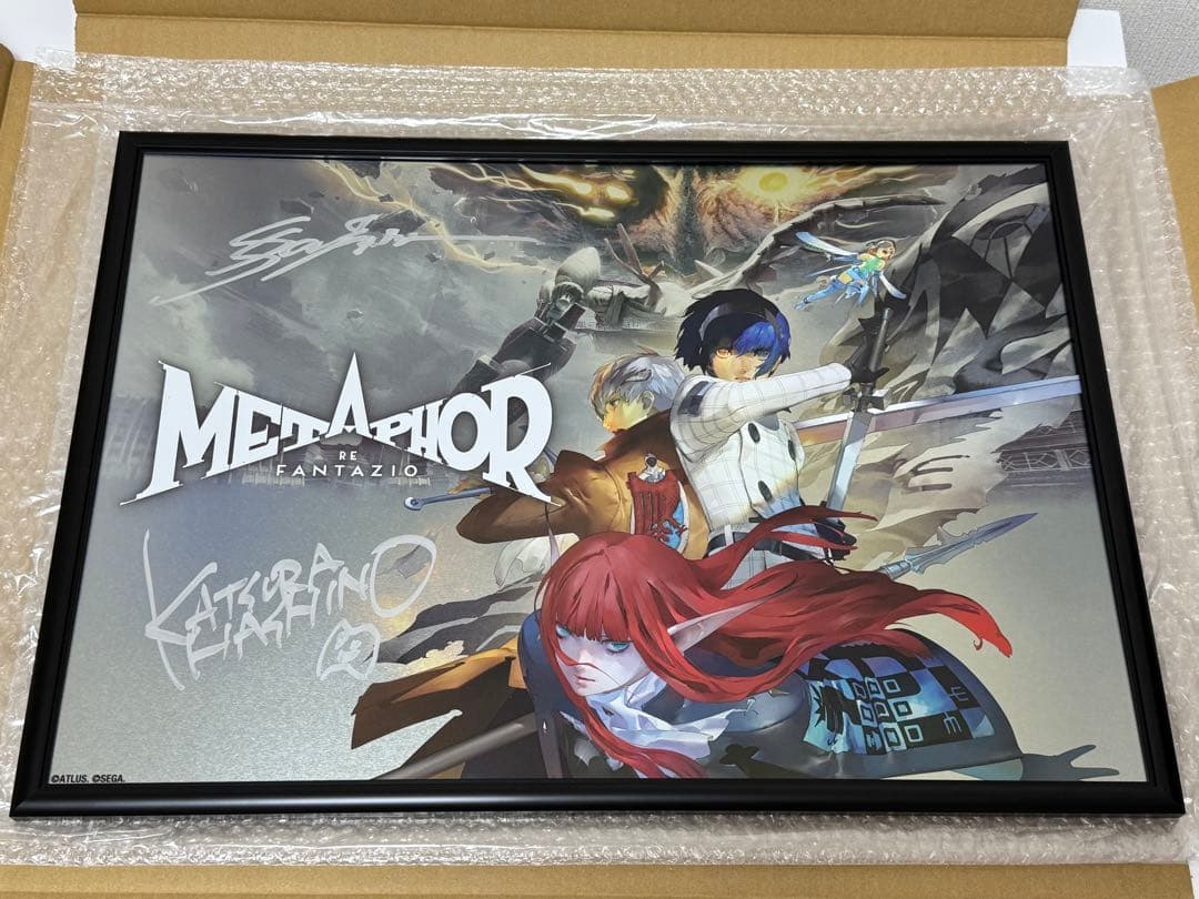 めるかりこ メタファー:リファンタジオ 直筆サイン入り A2メタルポスター