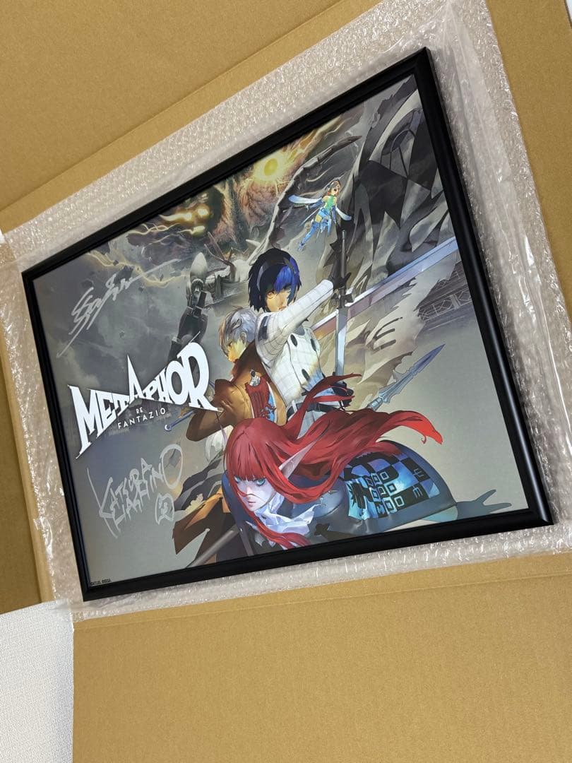 めるかりこ メタファー:リファンタジオ 直筆サイン入り A2メタルポスター