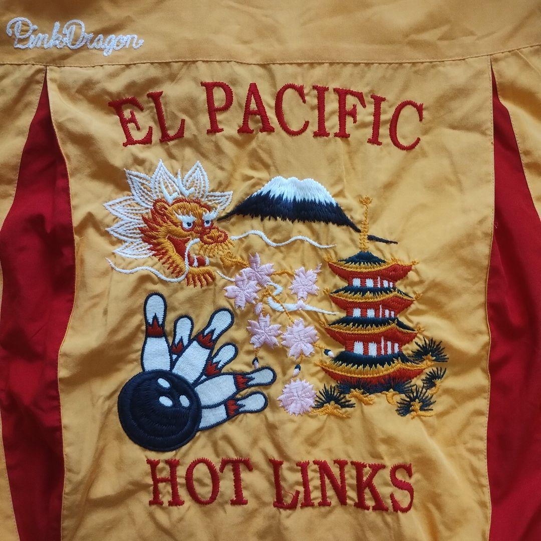90's PINK DRAGON ピンクドラゴン日本製ボウリングシャツ
