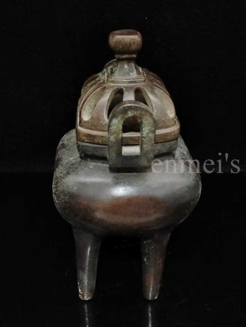 中国古美術・珍蔵紫銅香爐・純手作り・細工・熏香爐・仏具・文房置物 ・風水開運