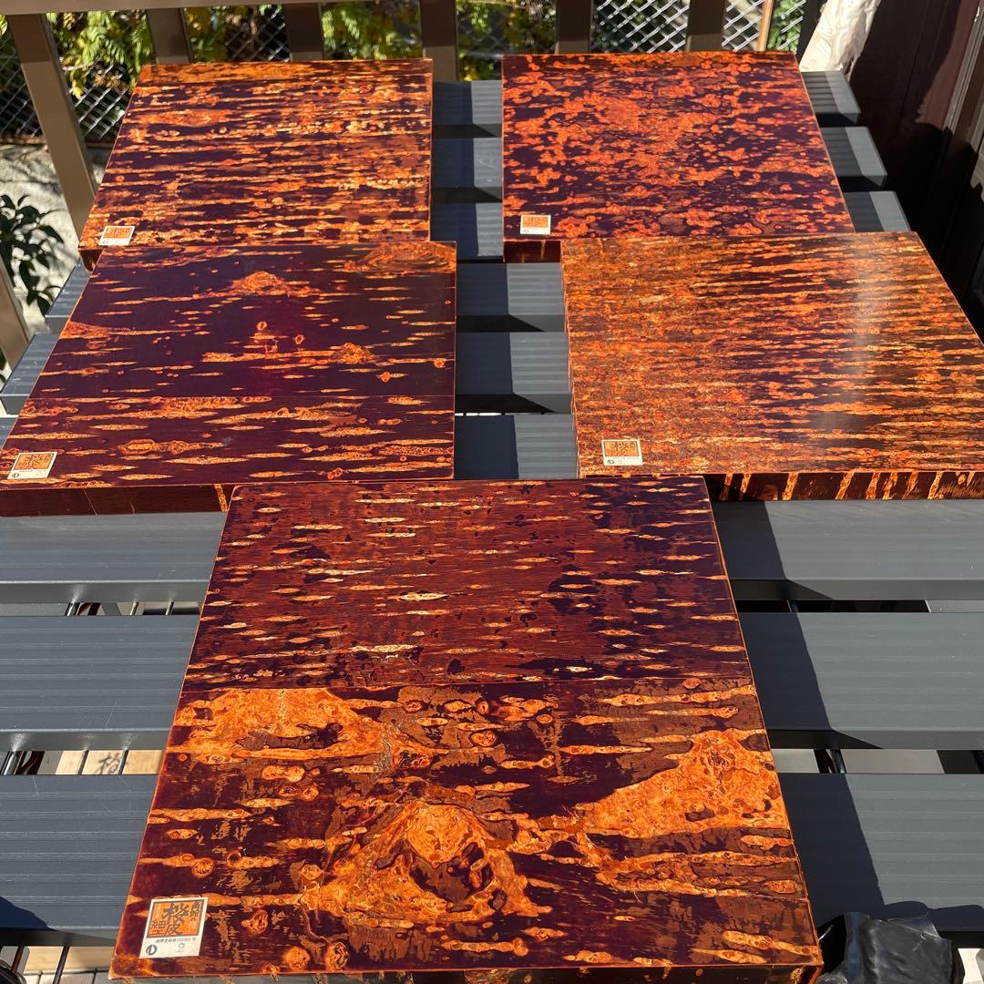 秋田角館桜皮　樺細工　お盆　伝統工芸品　新品未使用　5個セット