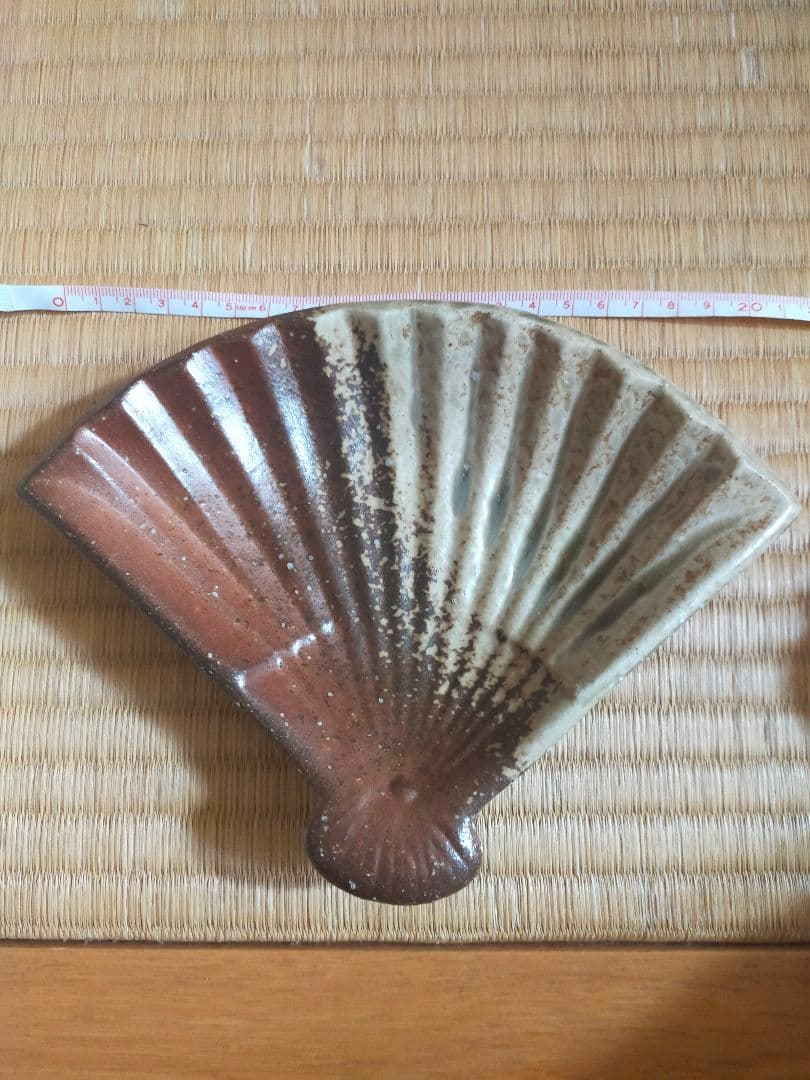 【信楽焼】4代 高橋楽斎　扇面　皿　5客 共箱