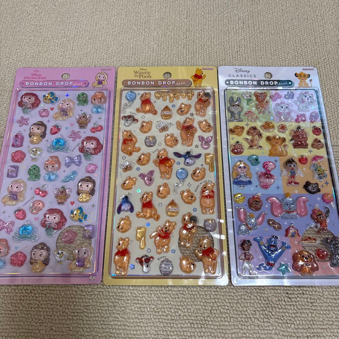 ディズニーボンボンドロップシール3枚セット