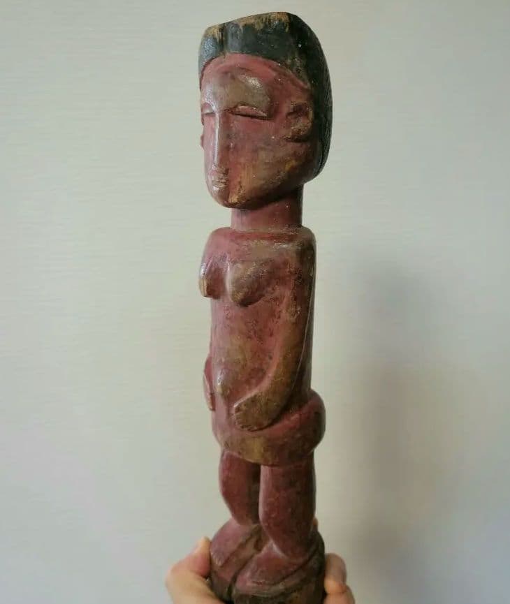 バウレ系民族 女性像 木彫り アフリカンアート プリミティブアート 呪術