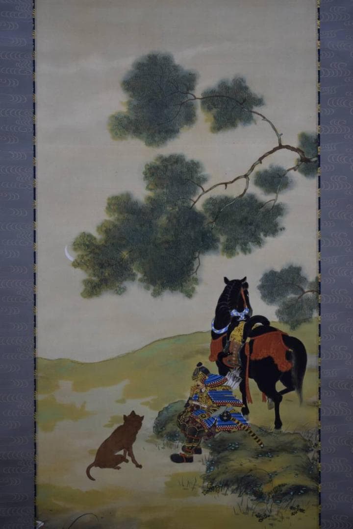 真作/秀峰/武者絵/布袋屋掛軸HE-537