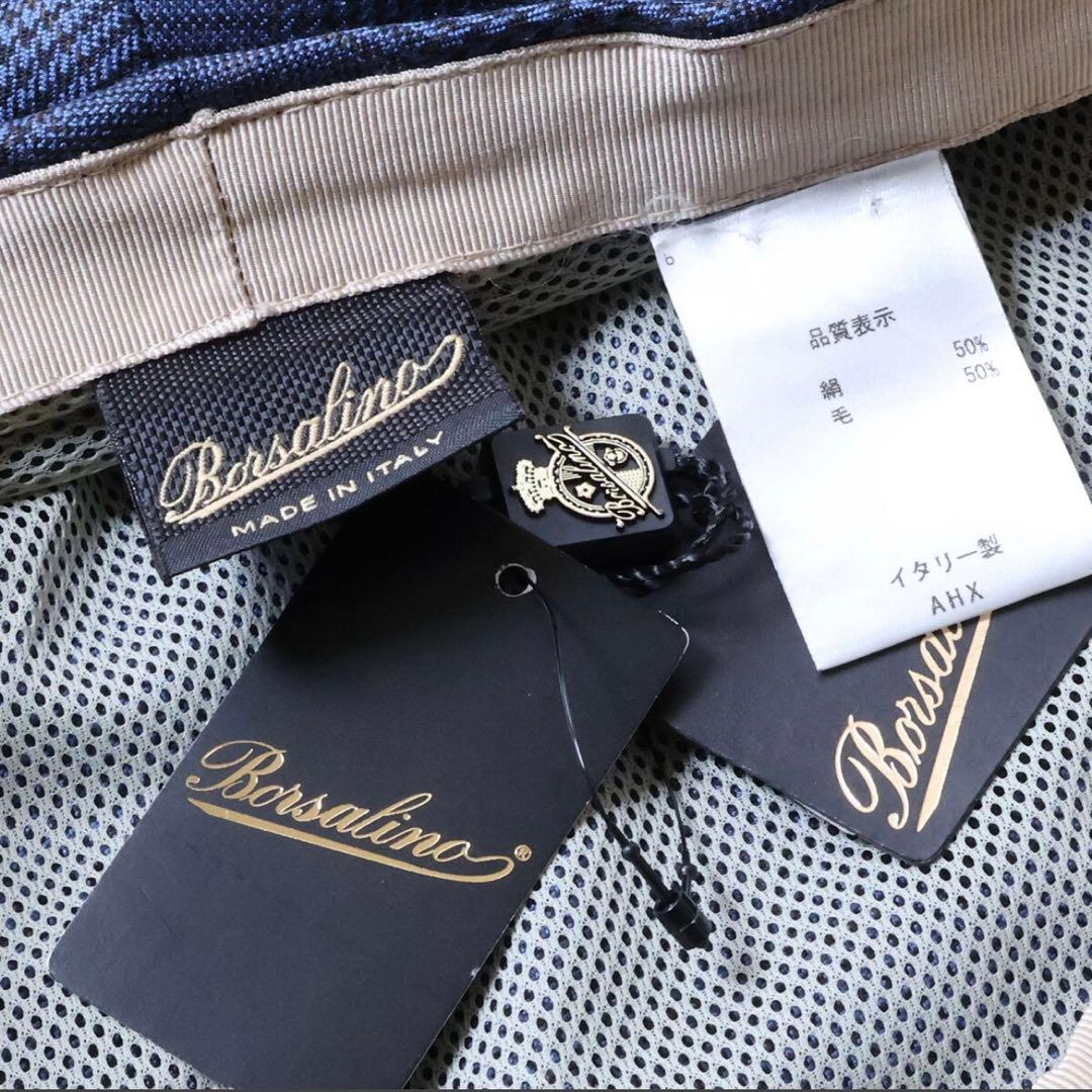 6265◆ボルサリーノ◆ハンチング帽子◆M58(実寸57)定価26,400円新品