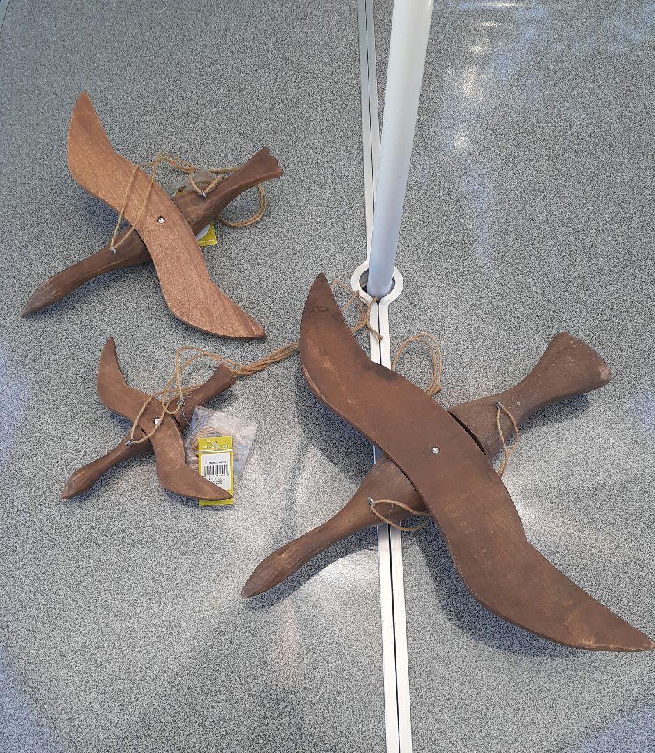 木製　フライングバード　3羽セット