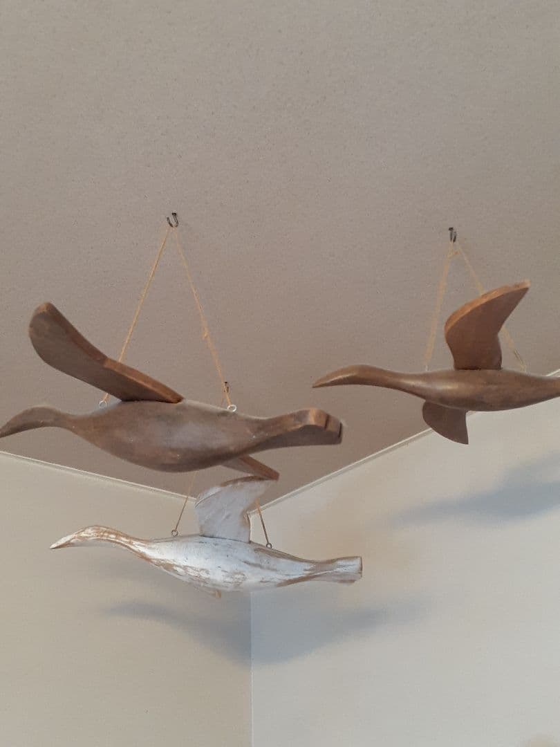 木製　フライングバード　3羽セット