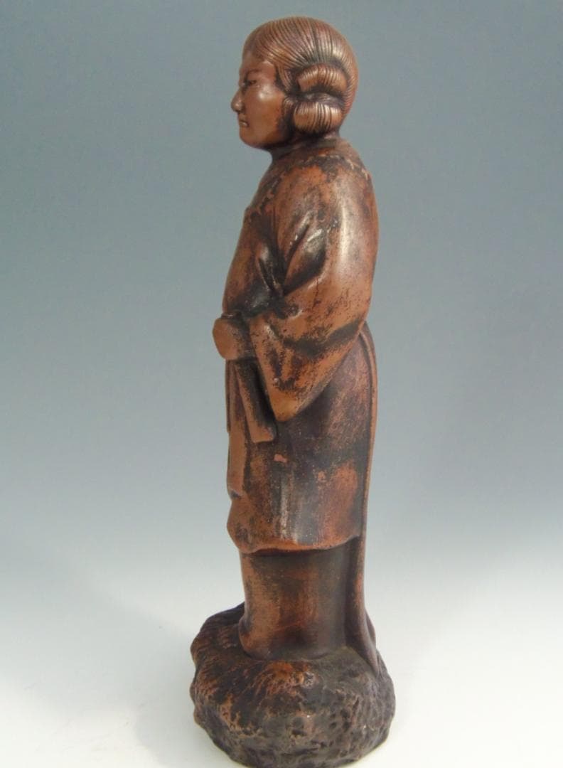 古備前焼 置物 日本武尊像 人物 備前焼 古備前 骨董品 レア古備前・レア備前焼