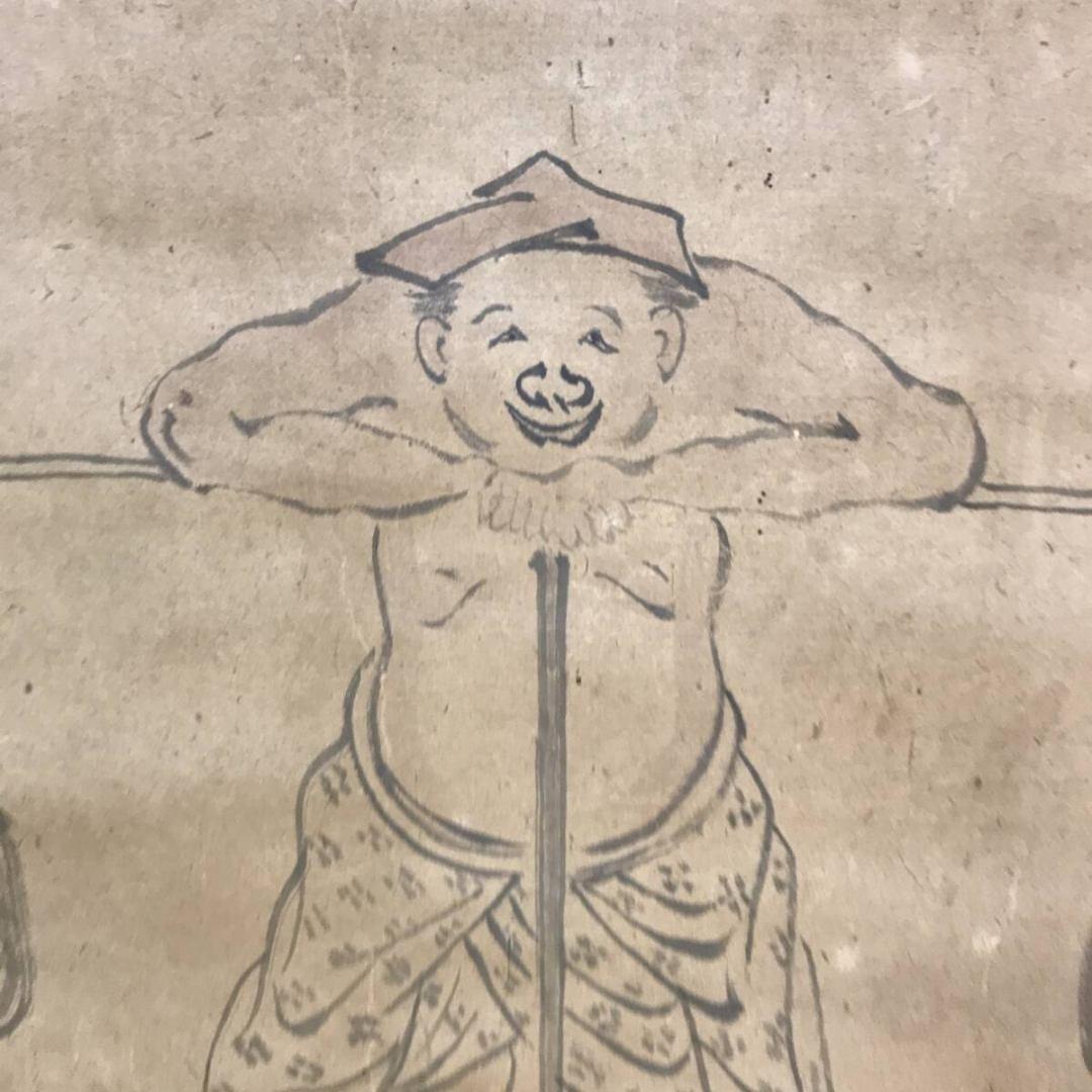 真作/大徳寺/大綱賛/観宗画/人物画賛/横物/掛軸☆宝船☆AK-222