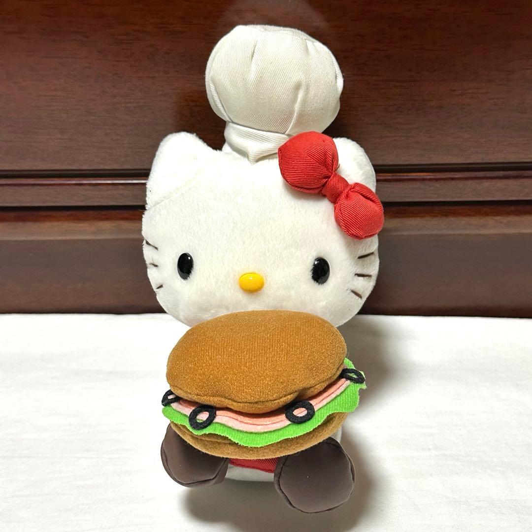 希少品　サンリオ　ハローキティ　コックさん　ハンバーガー　ぬいぐるみ　非売品