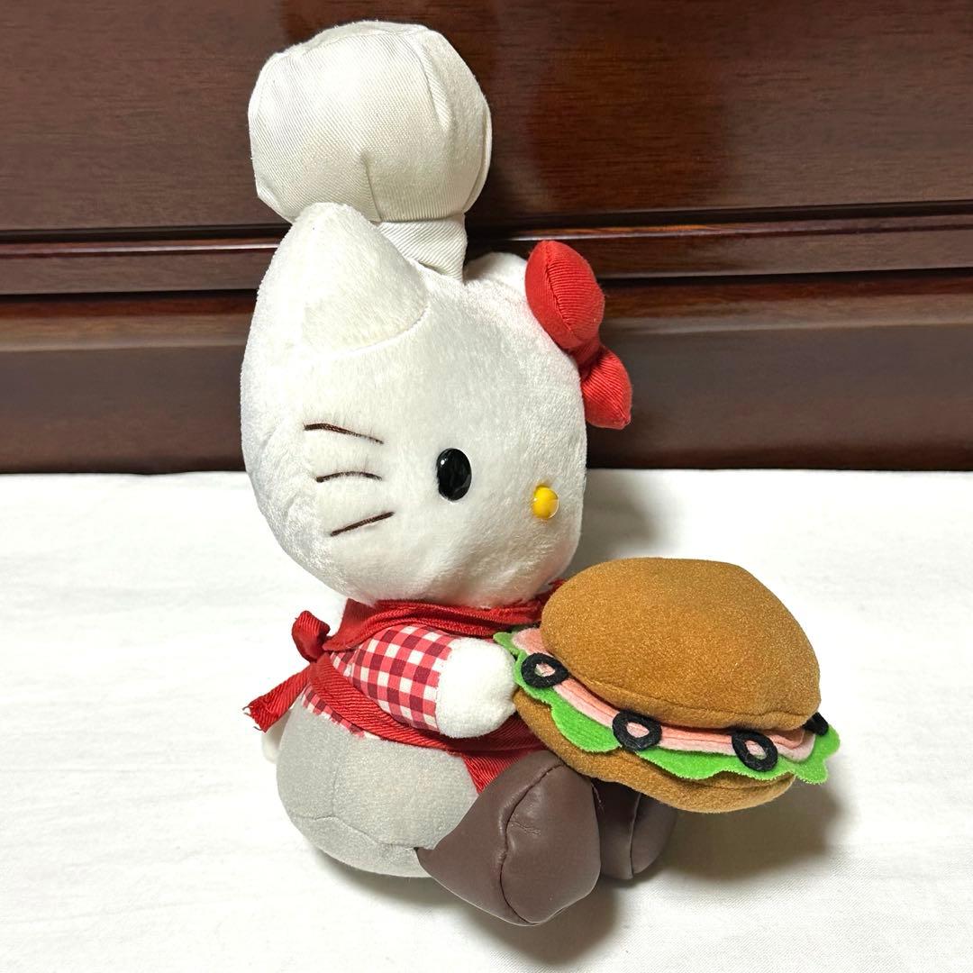 希少品　サンリオ　ハローキティ　コックさん　ハンバーガー　ぬいぐるみ　非売品