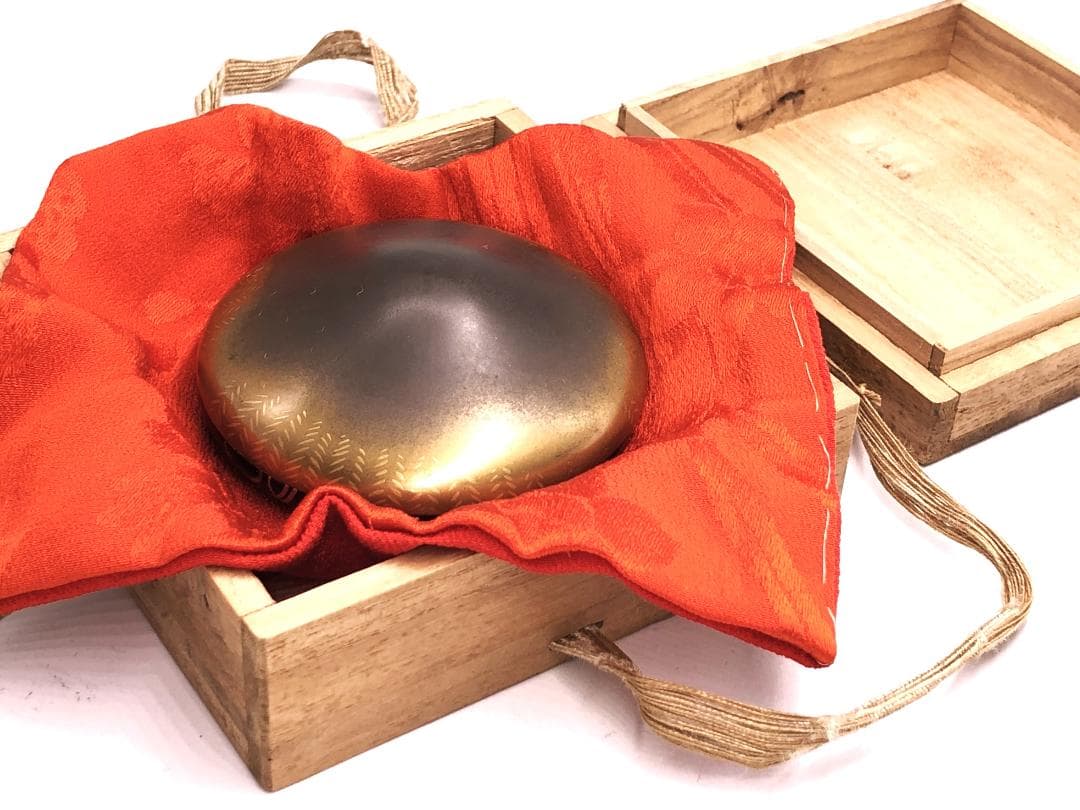 【 本漆塗 陣笠香合/合子 】　時代品　桐箱付き