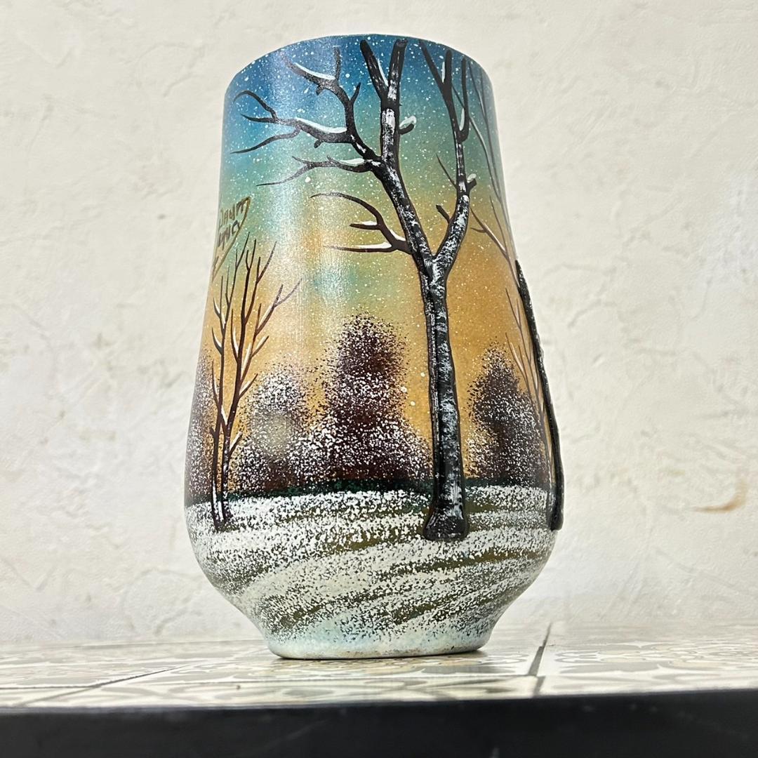 【証明書】ドームナンシー　花瓶　技法アンテルカレール　被せガラス　高さ18cm