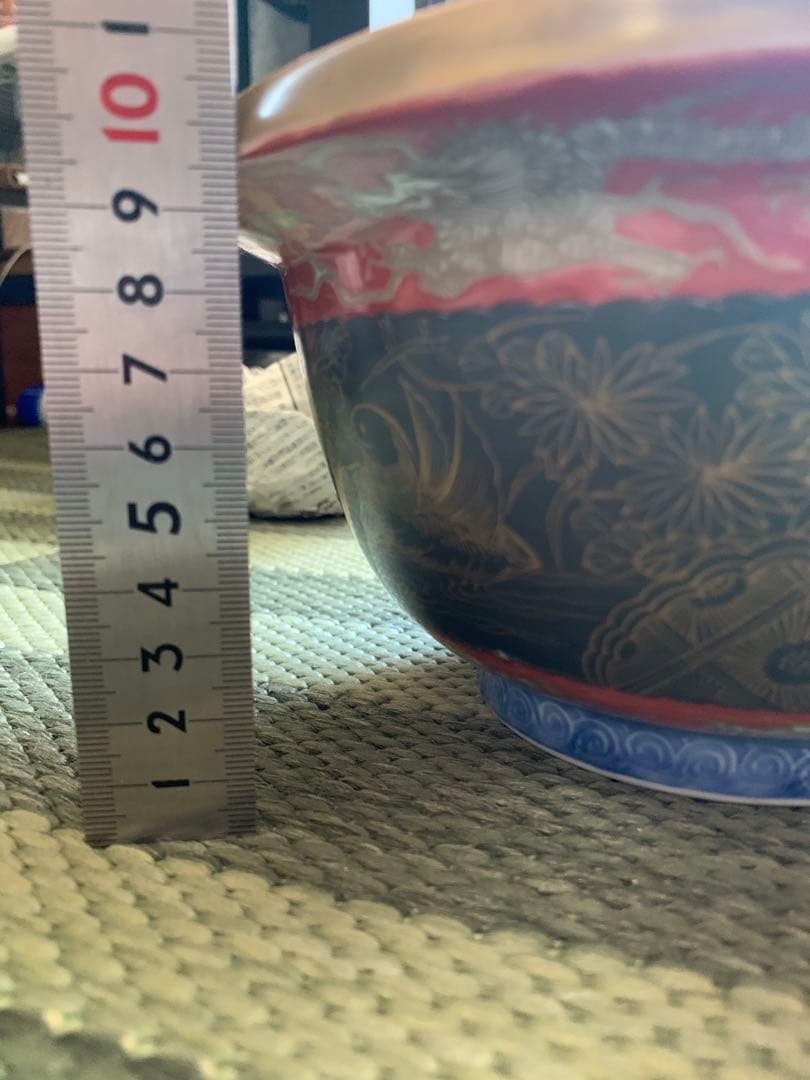 古伊萬里 色絵金彩龍鳳紋大鉢 古美術品