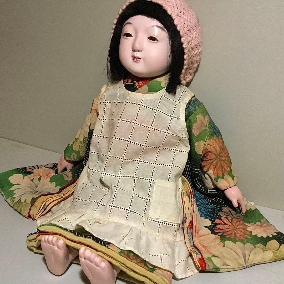 市松人形◆松乾斎 / まつ毛 / 50㎝◆抱き人形 お座り人形 大正ロマン