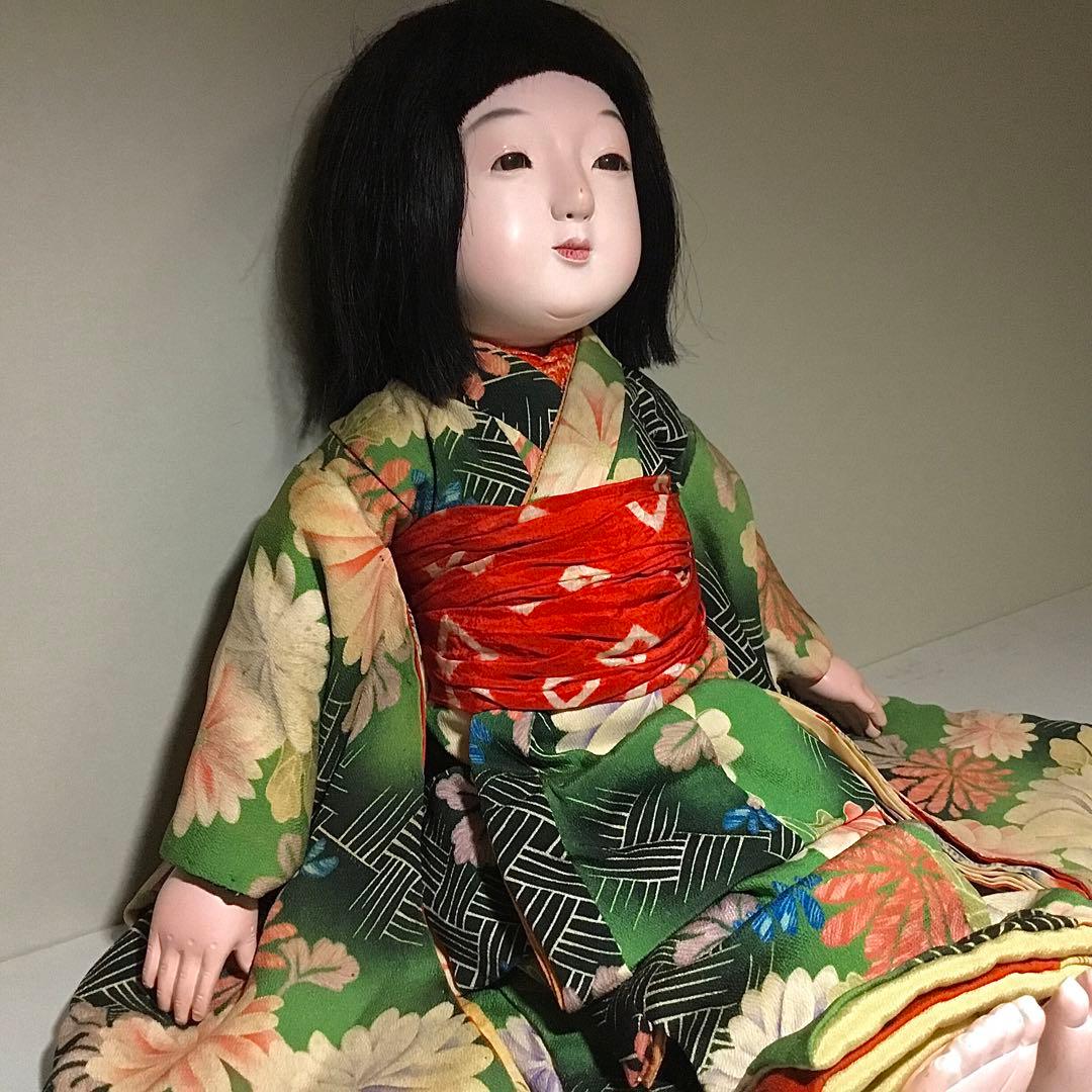 市松人形◆松乾斎 / まつ毛 / 50㎝◆抱き人形 お座り人形 大正ロマン