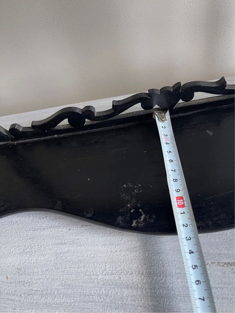 【き21】80 フランスアンティーク　黒 ナポレオンシェルフ ブラック