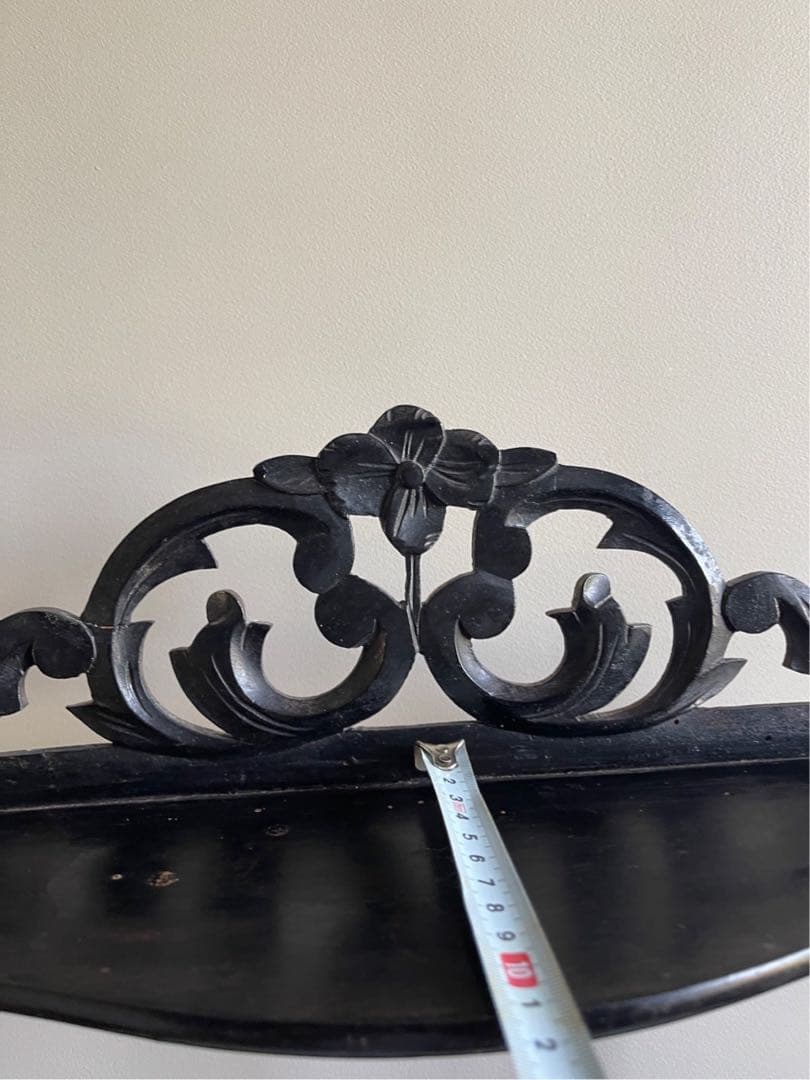 【き21】80 フランスアンティーク　黒 ナポレオンシェルフ ブラック