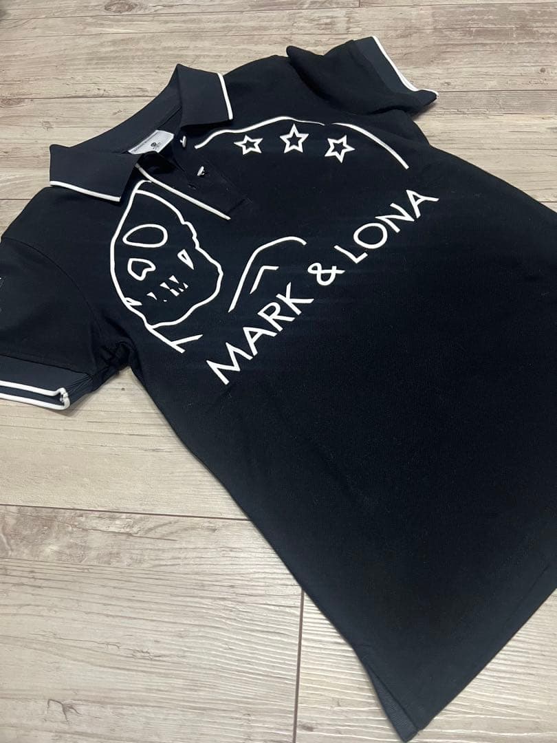 MARK & LONA スカルプリント ポロシャツ 黒