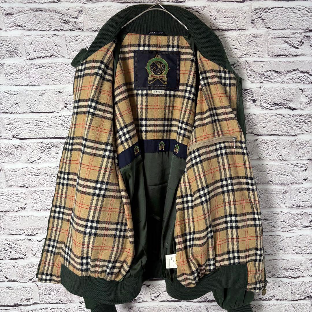 Vintage スウィングトップ スエード Lsize 裏地チェック 豪華ボタン