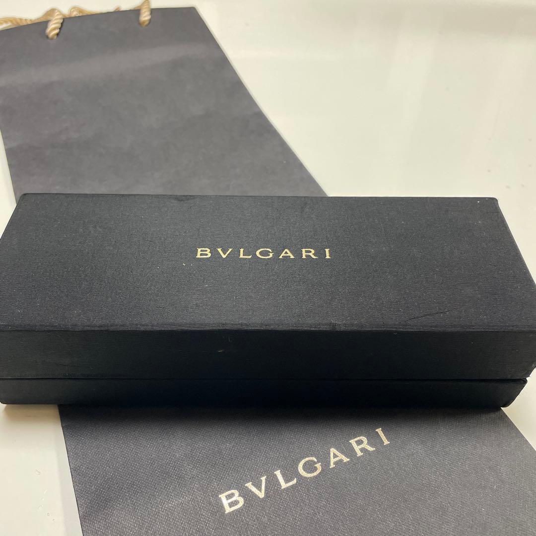 BVLGARI ブルガリ ボールペン 黒シルバー 専用革製ペンケース付き