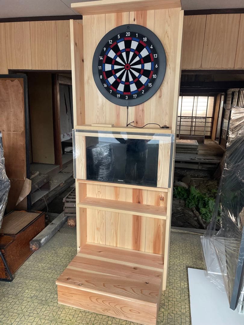 出荷手間無料に変更。木製ダーツボードスタンド、ダーツライブホーム